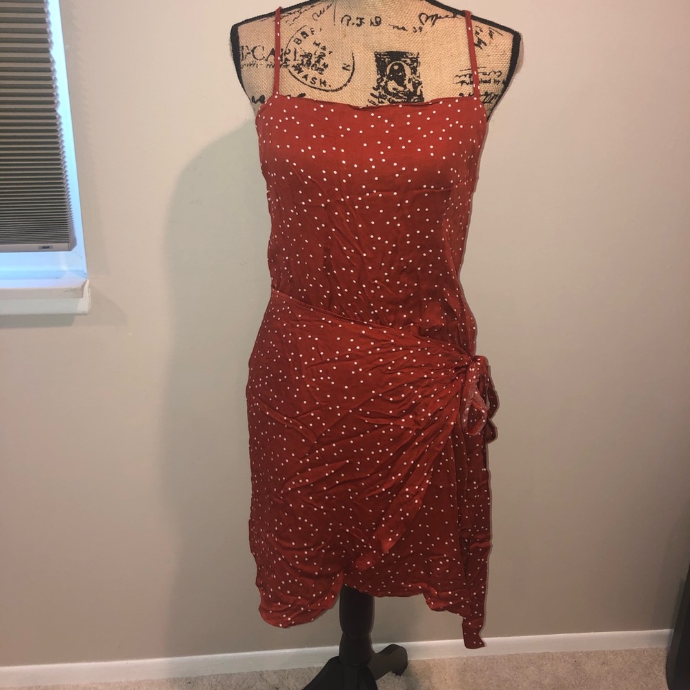 Polka dot wrap dress